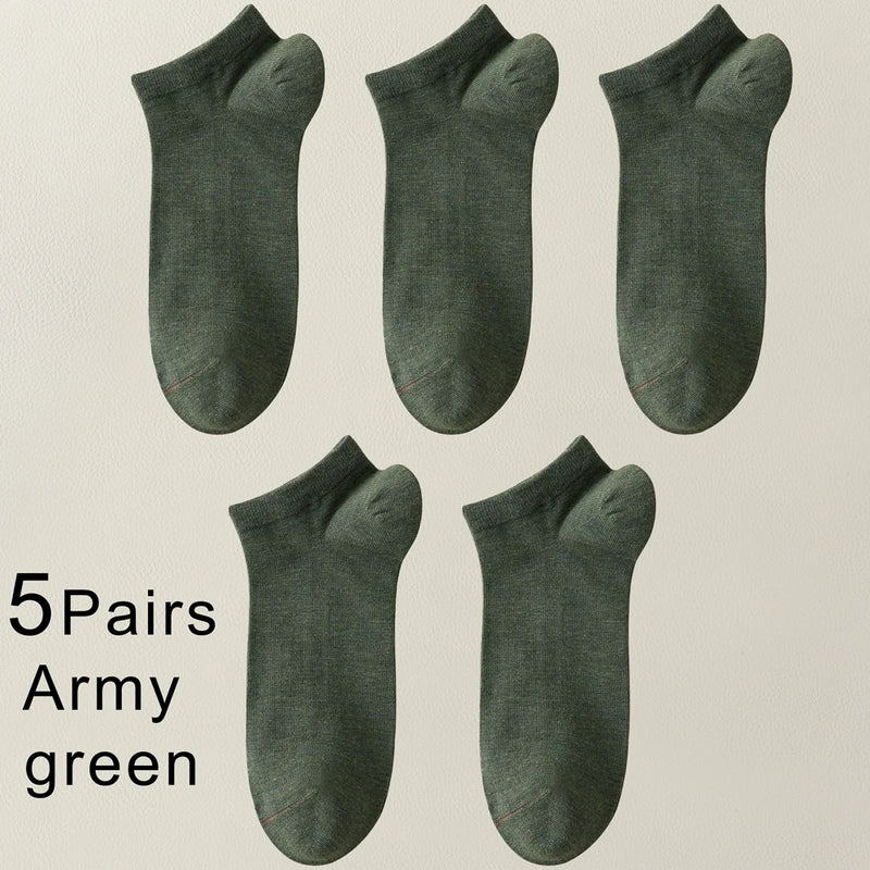5 Pairs Spring Summer Thin Men's Bamboo Fiber Socks Short | SAMAG