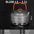 Camping Portable Kettle Teapot Coffee Pot 1L/1.5L Heat Gathering Ring Fast Heating Kettle