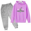 Hooded Sweatshirt + Pants - casual Sports Outfit - letter - View 7 | SAMAG