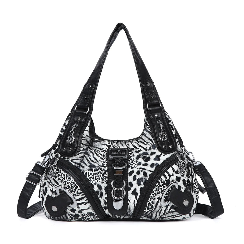 Women Handbags Leopard Bag Top-handle Handbag Fashion Satchel Dumpling Pack Shoulder Bag Tote Bag Hobos Large Purse