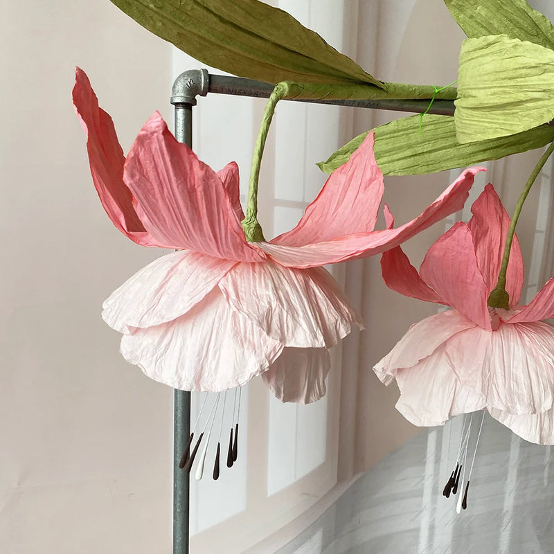 Marriage giant hanging lily of the valley paper flowers artificial wedding road leads ornaments home party decor window layout