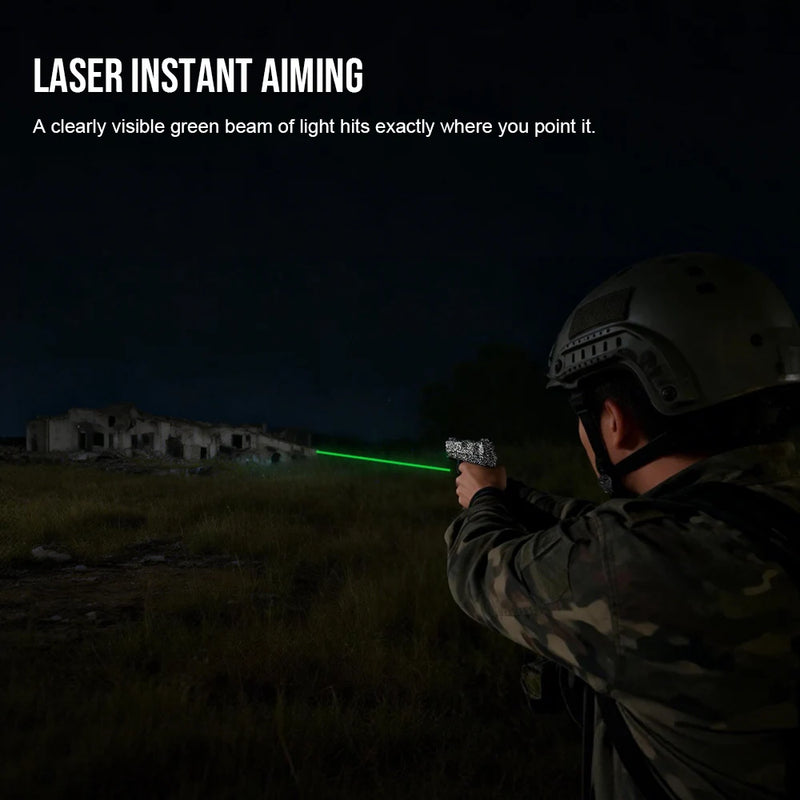 Trustfire GM36L Tactical LED Pistol Light 2350 Lumen 210M Light Range With Pointer Mini LED Pistol Flashlight Compact Type-C Rechargeable Quick Release LED Torch Flashlight for Gl0ck IPX4 Waterproof