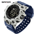 SANDA 6229 Men Outdoor Sports Watch Waterproof Analog Digital Show Multifunction Big Dial Electronic Wristwatch style Male Cloc