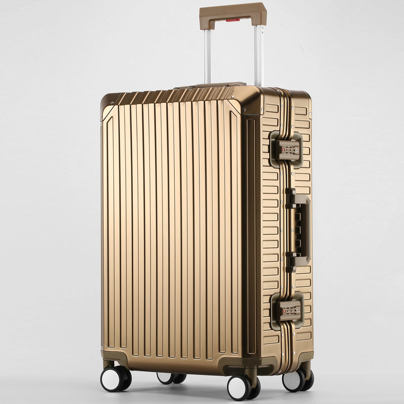 2026 Large Capacity Durable Luggage Sets 100% Aluminum Suitcase Wheels Women Girl Men Cabin Carry-On Boarding Travel 20/24/26/28