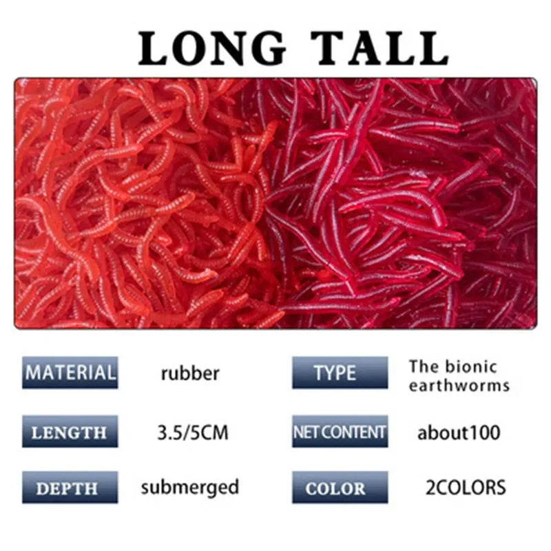 Lifelike Red Worm Soft Lure Earthworm ice winter Fishing | SAMAG