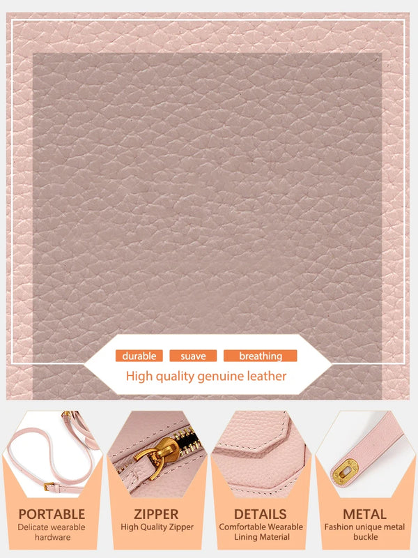 Women Genuine Leather Pillow Bag Designer Metal Hardware Top Handle Ladies Handbag Small Boston Tassel Girls Beige Leather Bag