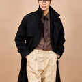 Mauroicardi Spring Autumn Long Black Khaki Trench Coat Men Shoulder Pads Double Breasted Chic British Style Fashion Clothes 2025