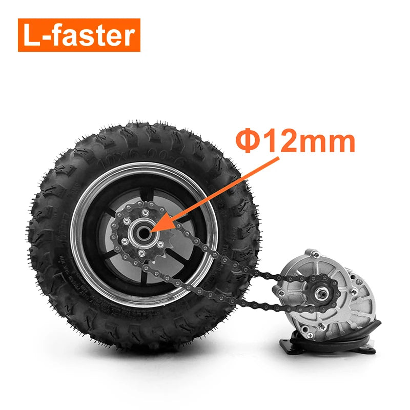4WD 10 Inch Fat Tire 1000W Electri Beach Cart Brushed Motor Chain Drive Kit With Remote