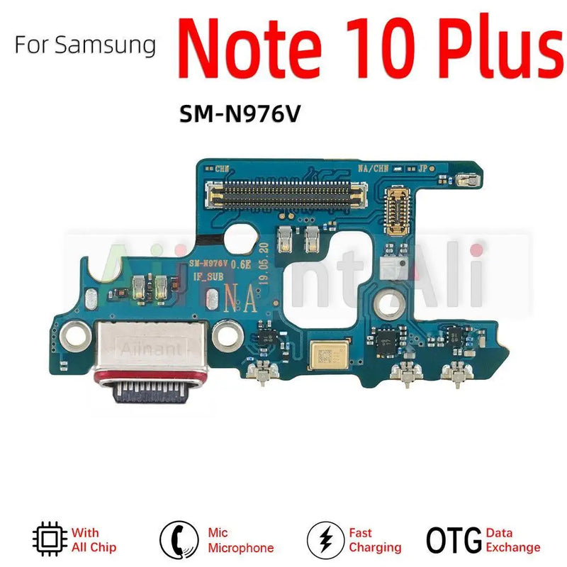 Dock Charger Board Fast Charging Port Flex Cable For Samsung Galaxy Note 10 20 Ultra Plus Lite N971N N770F N976B N981B N986B Ori