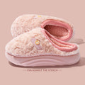 Women's Winter Plush Slippers Fleece-Lined Indoor House Shoes with Thick Sole Anti-Slip Odor-Control Feature for Couples