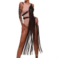 Long Fringed Suspender Belt Decorative PU Waist Cincher Corset For Club Wear - Visuel 4 | SAMAG