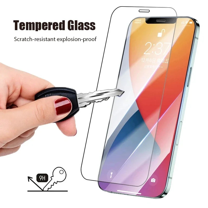 3PCS 9H Tempered Glass For iPhone 14 13 12 11 15 16 17 Pro Max 7 8 Plus Screen Protector For iPhone XS Max XR Protective Glass