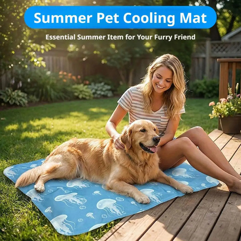 Pet Cooling Mat for Dogs and Cats, Self-Cooling Ice Silk Pad, Breathable Summer Kennel Bed for Pets, Comfortable Cooling Bed