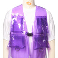 Mauroicardi Spring Autumn Short Cool Transparent Purple White PVC Leather Vest Men Luxury Designer Y2K Clothes Sleeveless Jacket