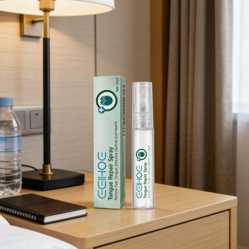EELHOE Tongue Repair Spray Relieve Dry Mouth Tongue Probiotics Reduce Swelling Fresh Breath Portable Health Oral Care Spray 30ml