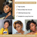200% Pixie Cut Short Bob Wig Bone Straight Brazilian Hair Pixie Cut Wig Side Part Full Machine Made Human Hair Wigs ANNIYE Hair