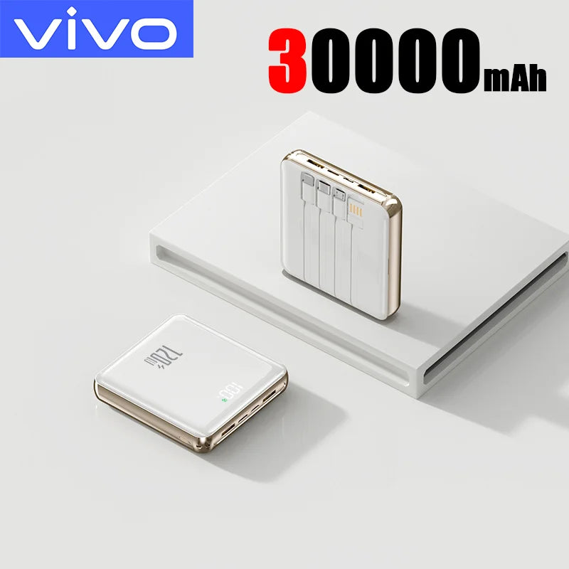 VIVO 50000mAh Power Bank 120W Super Fast Charging Powerbank 4-in-1 Built-in Cables Portable PowerBank for iPhone Samsung Huawei