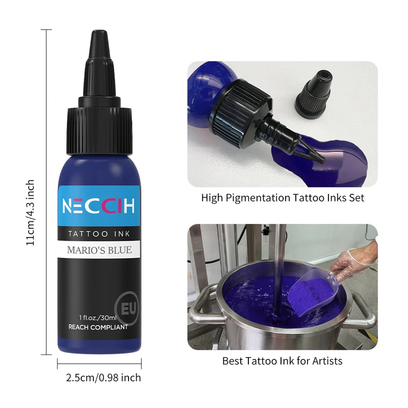 54 Colors Tattoo Ink Pigment for Body Art Tattoo Pigment Professional Beauty Paints Makeup Tattoo Supplies Semi-permanent 30ML