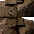 Men PU Leather Jacket Faux Fur Fashion British Thickened Plush Autumn Winter Warm Leather Jackets High-End Business Leather Coat