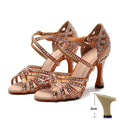 Latin Dance Shoes Women High Heels Hot Selling Diamond-encrusted Sandals Indoor Soft-soled Stage Game Party Social Ballroom Girl