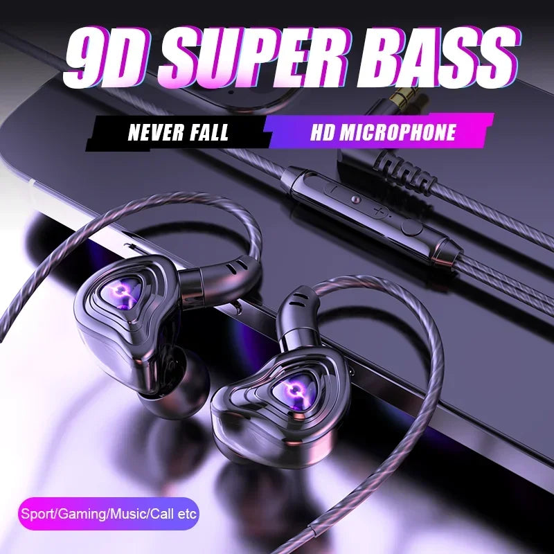EARDECO 3.5mm Wired Headphones with Mic HiFi Wired Earphone Bass Stereo Headphone Headset Sport Fitness Music Earbuds for Phone
