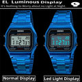 Unisex Digital Bracelet Watches Luxury Stainless Steel Strap LED Waterproof Chronograph Fashion Alarm - Visuel 5 | SAMAG