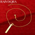 18K Gold Plated 45cm Bar Thin Necklace For Women Men Anniversary Gift Popular Wild Fashion Romantic Jewelry