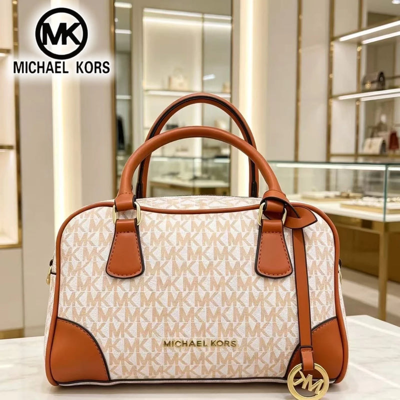 2026 Michael Kors Boston Pillow Bag Fashion Casual Women MK Classic Vintage Flower Handbag Urban Girls Commuter Bag