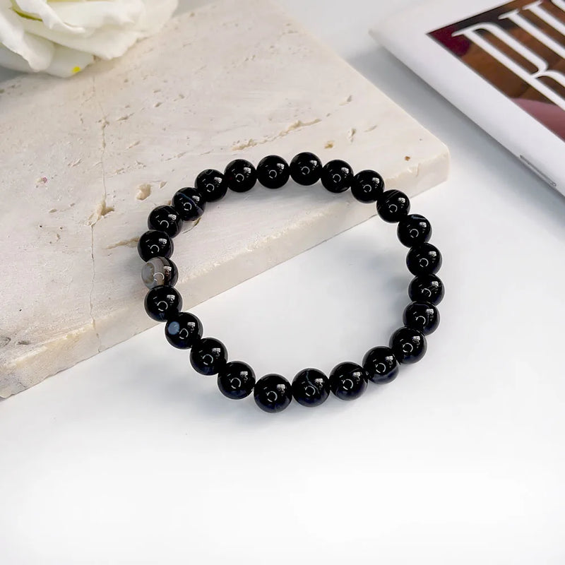Natural Stone Beads Bracelet For Women Men Agate Crystal Quartzs Aquamarines Jades Jewelry Agates Elastic Bangle Bracelets 6 8mm