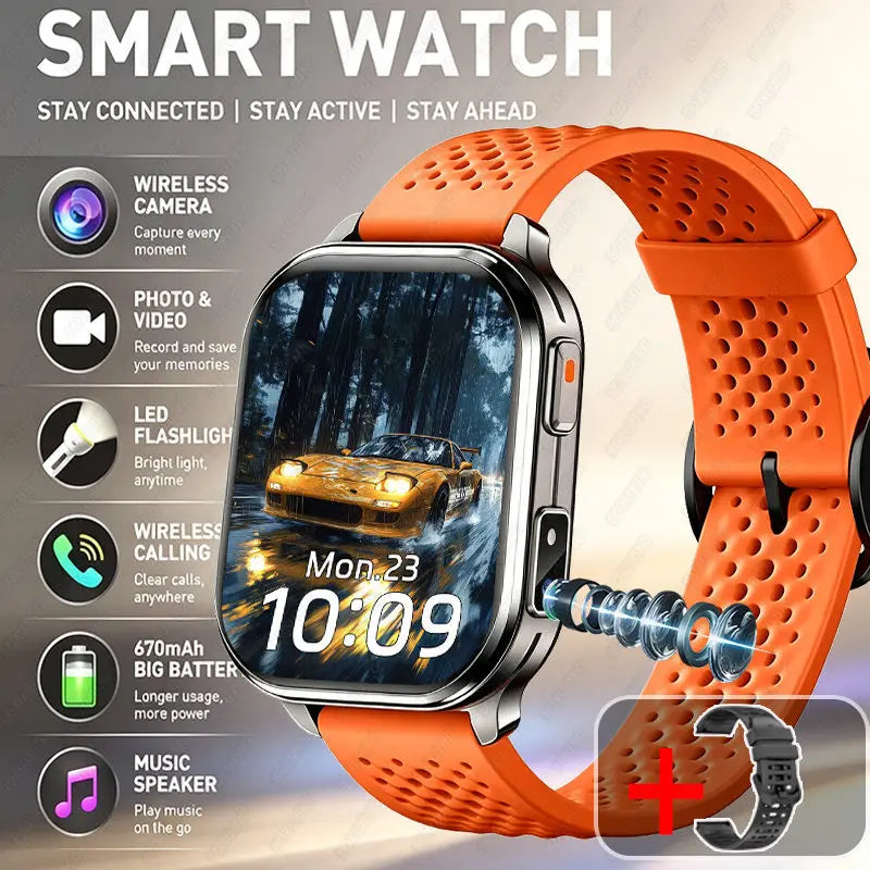2026New Smart Watch With Camera Men Women Photos Record Video Health Sports Fitness IP68 Waterproof BT Call Recording Smartwatch