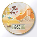 Modern wall clock for living room, home use, creative, silent, drill-free wall-mounted decorative painting electronic clock