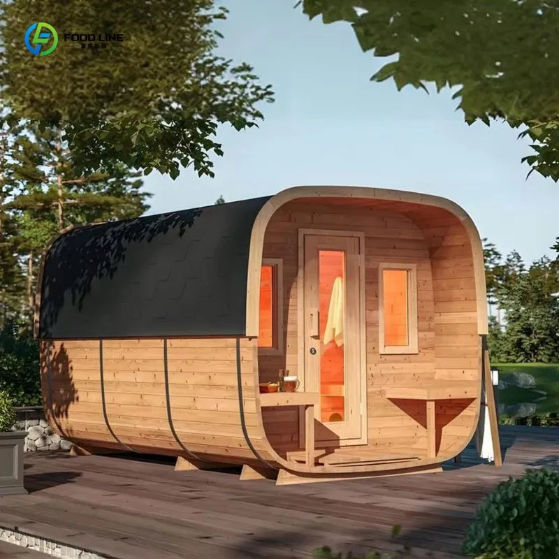 Custom Modern Portable Infrared Steam Sauna Indoor & Outdoor Use Electric Sauna Cabin With Integrated Spa Tub
