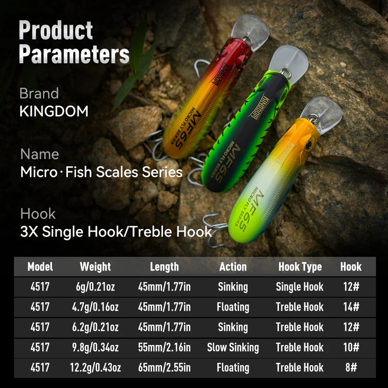 Kingdom Floating Minnow Fishing Lure 45mm 55mm 65mm - View 2 | SAMAG