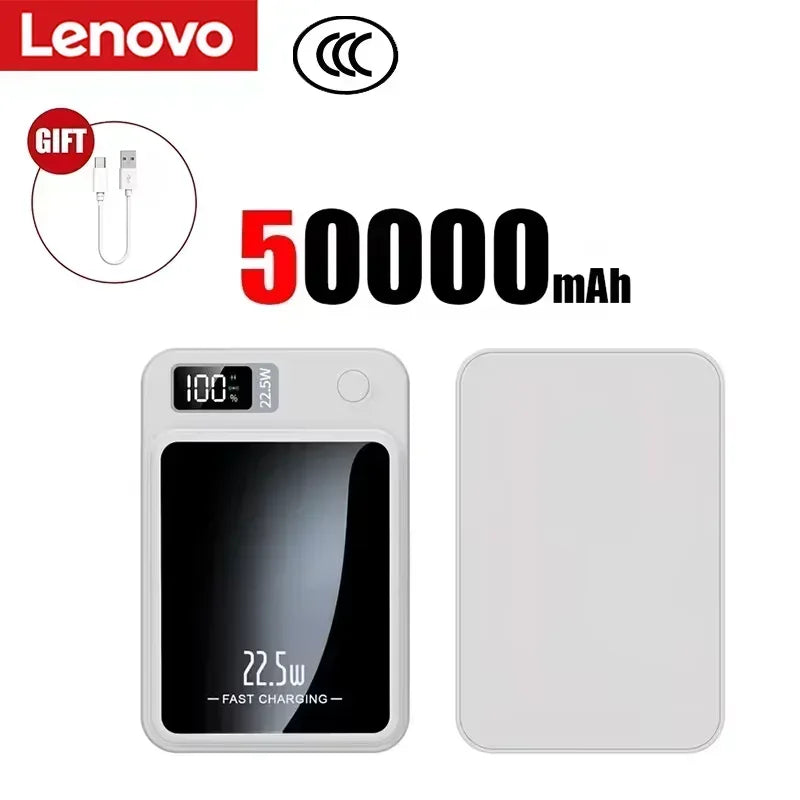Lenovo 500000mAh CCC Wireless Power Bank Portable Magnetic Fast Charger For Magsafe Auxiliary Battery For Xiaomi iphone