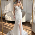 Sweetheart Strapless Lace Mermaid Evening Dresses Pleated | SAMAG