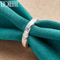 DOTEFFIL 925 Sterling Silver Mageweave Sculpture Ring For Wedding Engagement Party Jewelry