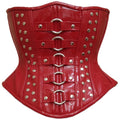 Annzley's new patent leather metal ring decoration with steel bone waist zipper corset for outer wear punk half chest waist seal