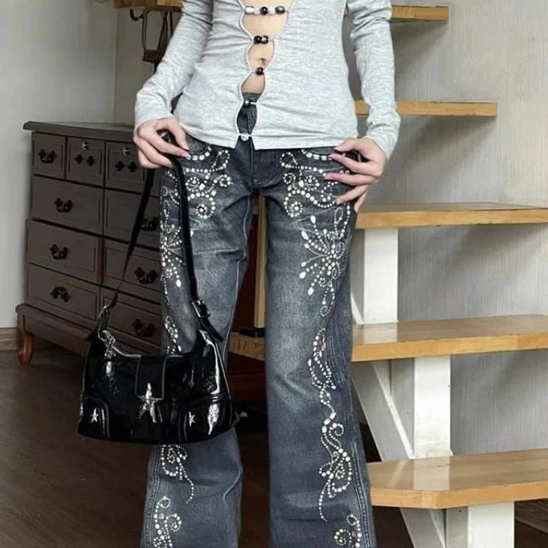 Jeans Women Y2k Pants Vintage Low Rise Bootcut Distressed Denim Trousers  Women  Design  Autumn Winter Fashion