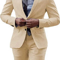 2 Pieces  Men's Casual Suit Single Breasting  Lapel Groomsmen with Short  for Wedding (Blazer+Pants)