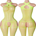 Sexy Crotchless Lingerie For Women Fishnet Teddy Bra Set Erotic Costumes Stretch Mesh Hollow Bodystockings Female Underwear Sets