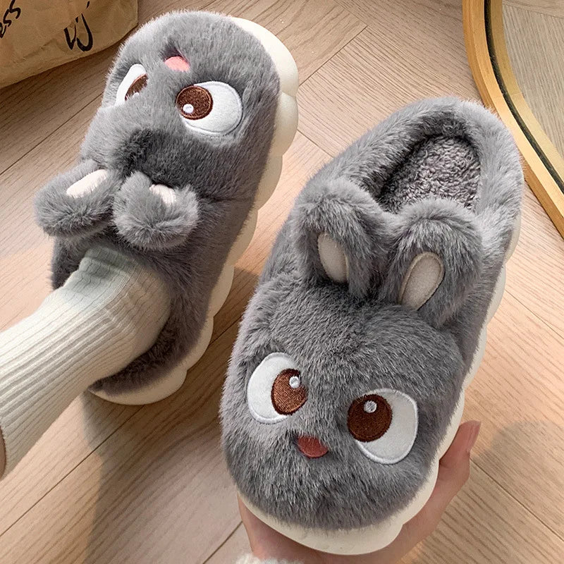 Women's cotton slippers winter indoor home warm and velvet household parent-child wool cotton shoes women wear outside winter