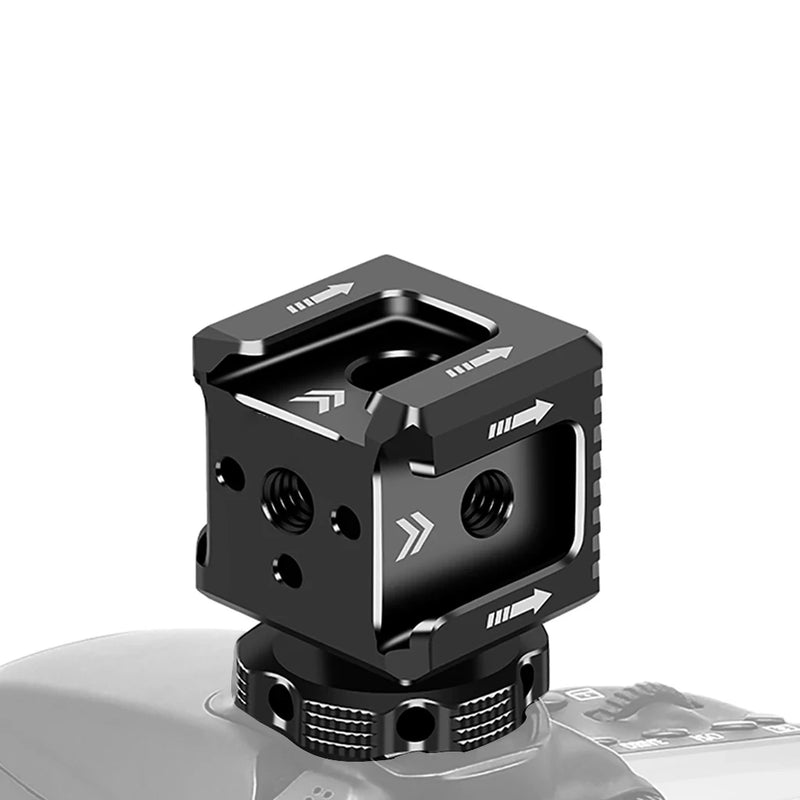 FEICHAO Triple Cold Shoe Mount Adapter Monitor Hot Shoe Extension Seat Mic Fill Light Bracket Holder for DSLR Camera Cage Rig