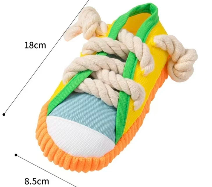 Squeaky Dog Toy Shoe Shape for Small Medium Dogs Puppy Chew Toys Teeth Cleaning Durable Interactive Pet Toys 3 Colors