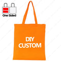 Custom Canvas Tote Bag 100% Cotton Print Your Design Logo Photo Handbag Work Reusable Grocery Shopping Customized Portable Bag