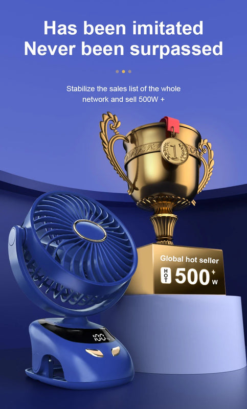 Portable Desktop Wireless Clip-on Electric Fan 2000mAh Battery Outdoor Travel Portable Electric Mini Fan for Baby Stroller Cart