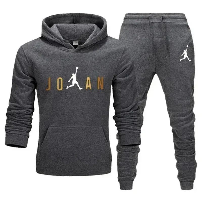 Men's Fashionable Casual Sportswear Outdoor Fitness Jogging Set Autumn and Winter Pullover Hoodie + - View 2 | SAMAG