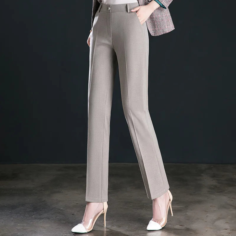 Spring Fall Black Elegant Career Formal Suit Pants Women - View 4 | SAMAG