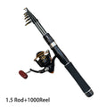 1.5/1.8/2.1/2.4M Fishing Rod Reel Set Ultra Light Carbon Fiber Rod and 5.2:1 Gear Ratio Reel Travel Sea Freshwater Fishing Set