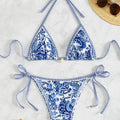 Women's Two Piece Bikini Set 2025, Sexy Triangle Push Up Swimsuit, Floral Print Bathing Suit, Beach Swimwear