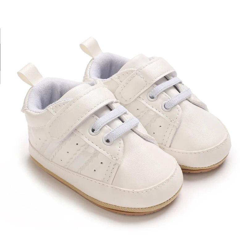 Baby Shoes For Men And Women Aged 0-1 In Spring And Autumn PU Leather Casual Sports Soft Soled Baby Walking Shoes